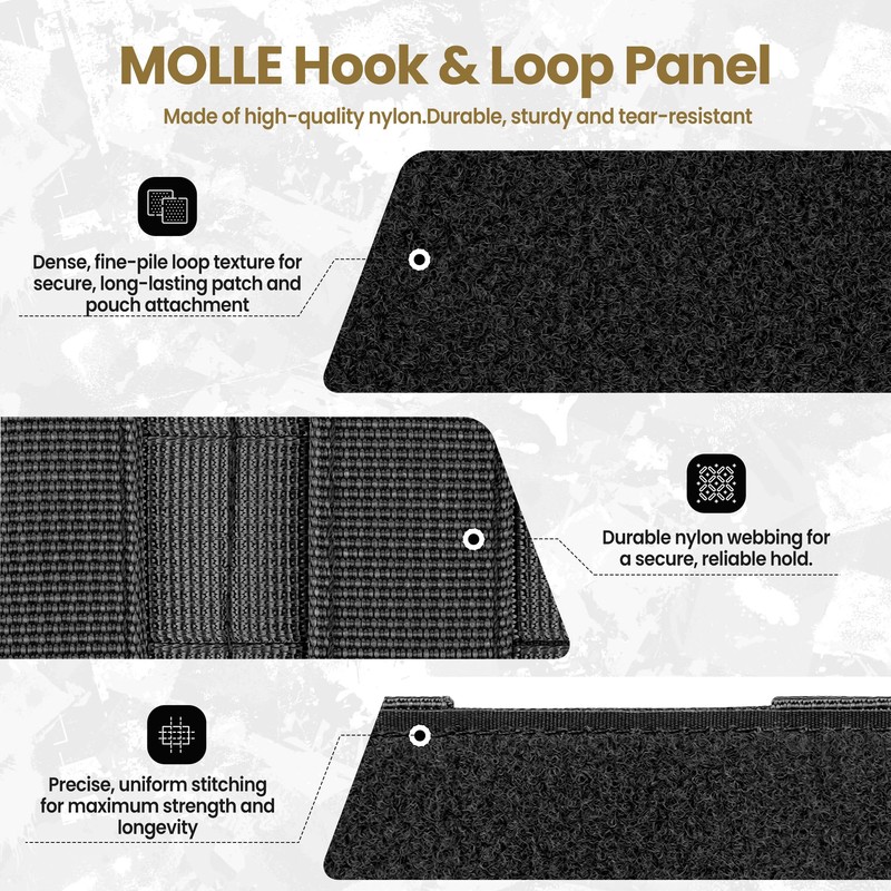 MOLLE Patch Panel Mounting Placard Platform, Hook & Loop Panel