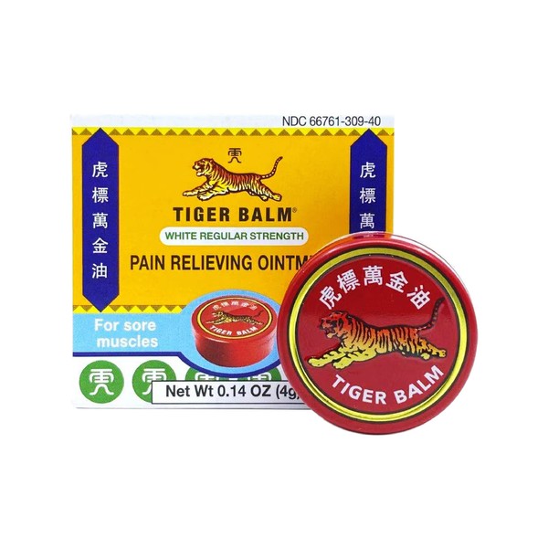 Tiger Balm Pain Relieving White Regular Strength, 4g – Travel Size