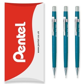 Pentel P200 Series Automatic Mechanical Pencil - Pack of 3 HB Pencils - In Pillow Packaging (P207 (0.7mm))