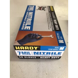 Hardy 68504 Nitrile Gloves 7 mil Strong | HEAVY DUTY | M Medium | Box of 50