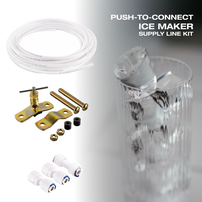 Homewerks 7252-25-14-PTC Ice Maker Supply Line and Humidifier Installation Kit