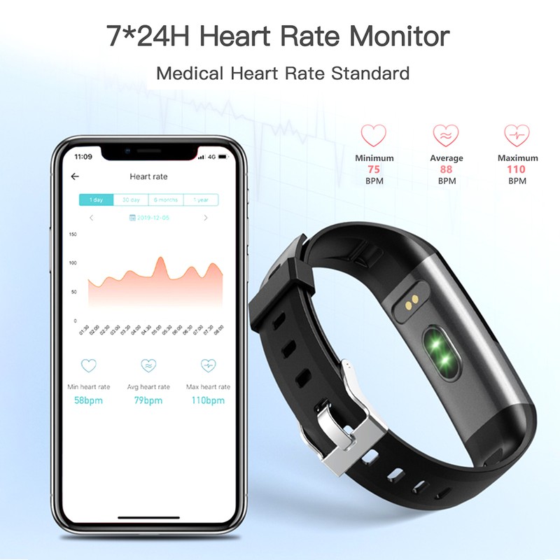 T10 Silicone Watchband Touching Control Smart Bracelet Intelligent Heart Rate