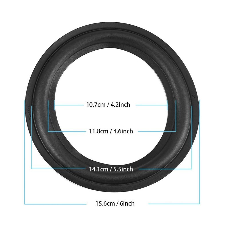Speaker Rubber Edge, Pack of 2 6 Inch/156 mm Perforated