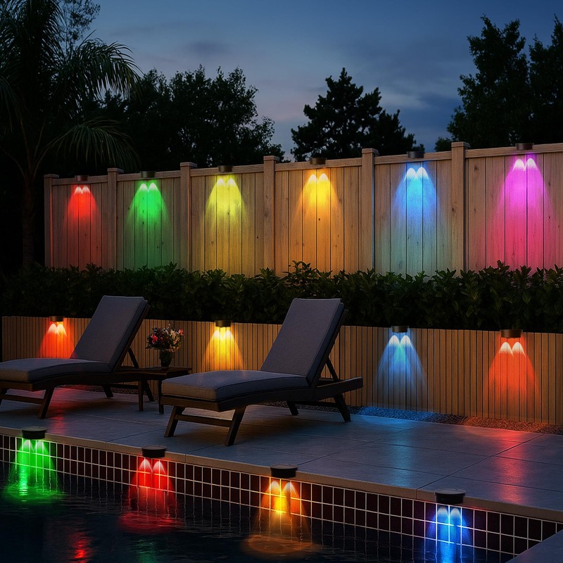 rerekiki Poolside Solar Light for Inground Pool, 4 Pack Above