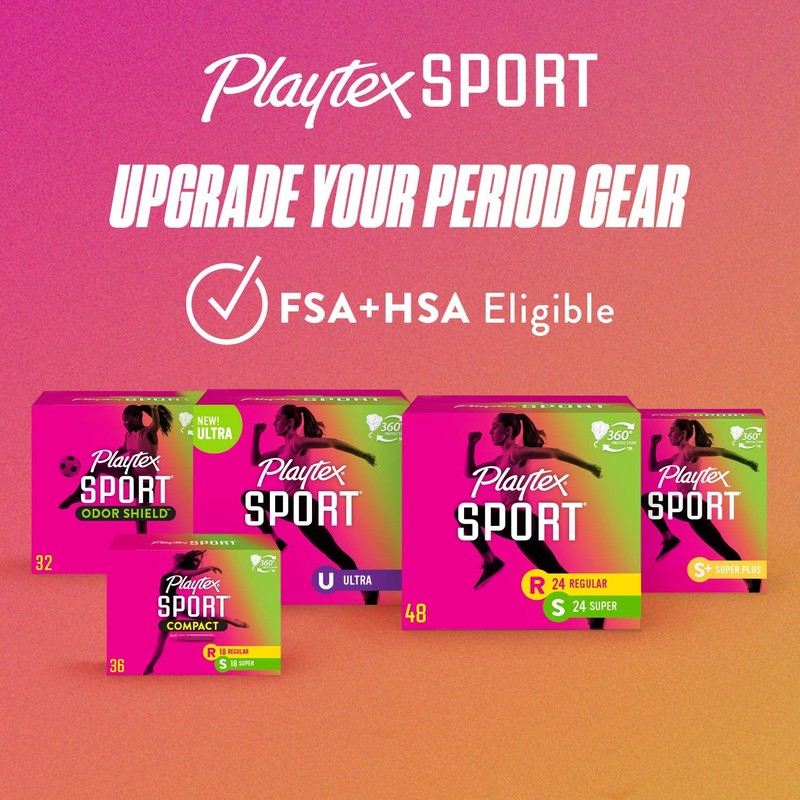 Playtex Sport Tampons, Regular Unscented 18 each (Pack of 1)