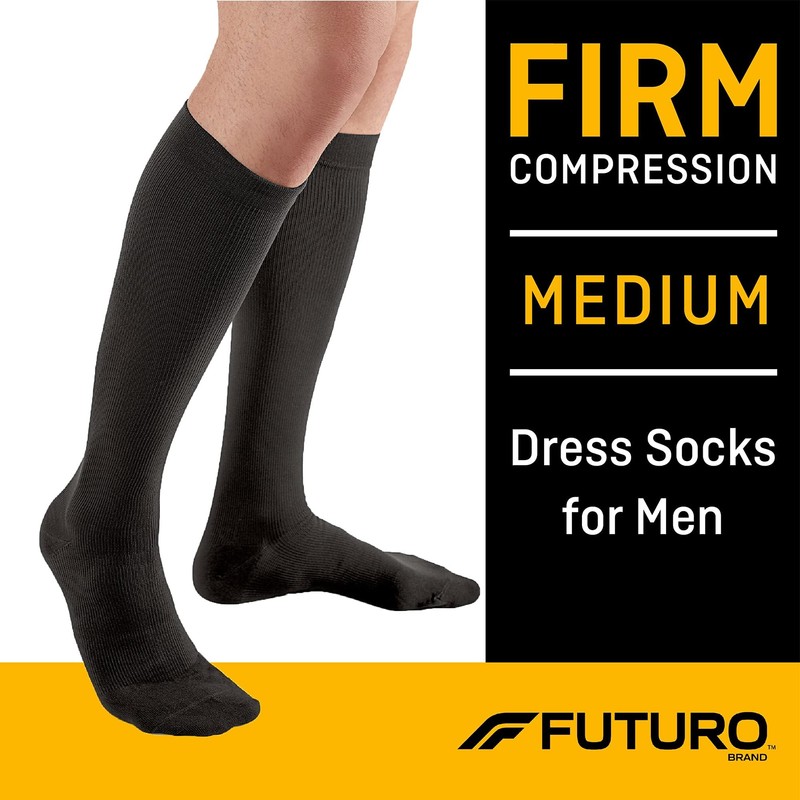 Futuro Restoring Dress Socks for Men Over the Calf Medium