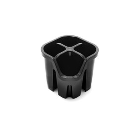 Addis 517939 Cutlery Utensil Drainer Caddy with 4 Compartments, Black, 14 x 14 x 13 cm