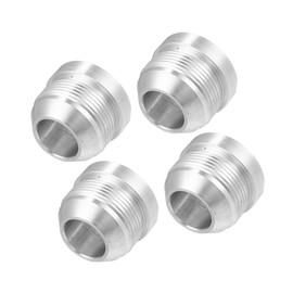HEROFFIX Car Auto 20AN Male Weld on Fitting Bung Hose Adapter Fuel Oil Aluminum Alloy Silver Tone Pack of 4 Replace Parts
