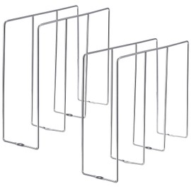 Blulu U Shaped Cookie Sheet Organizer for Cabinet Baking Sheet Organizer Kitchen Cabinet Dividers Vertical Chrome Pan Rack Storage Wires Tray Dividers Face Opening of 3.5"(Silver,1 Pcs)