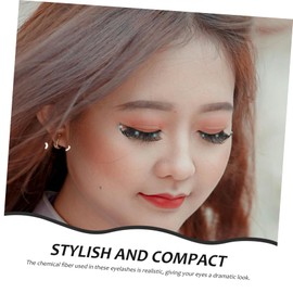 Baluue 5pairs Decorative False Eyelashes Rhinestone Accents Curl Lash Extensions for Stage Makeup and Parties Natural Look and Easy Application