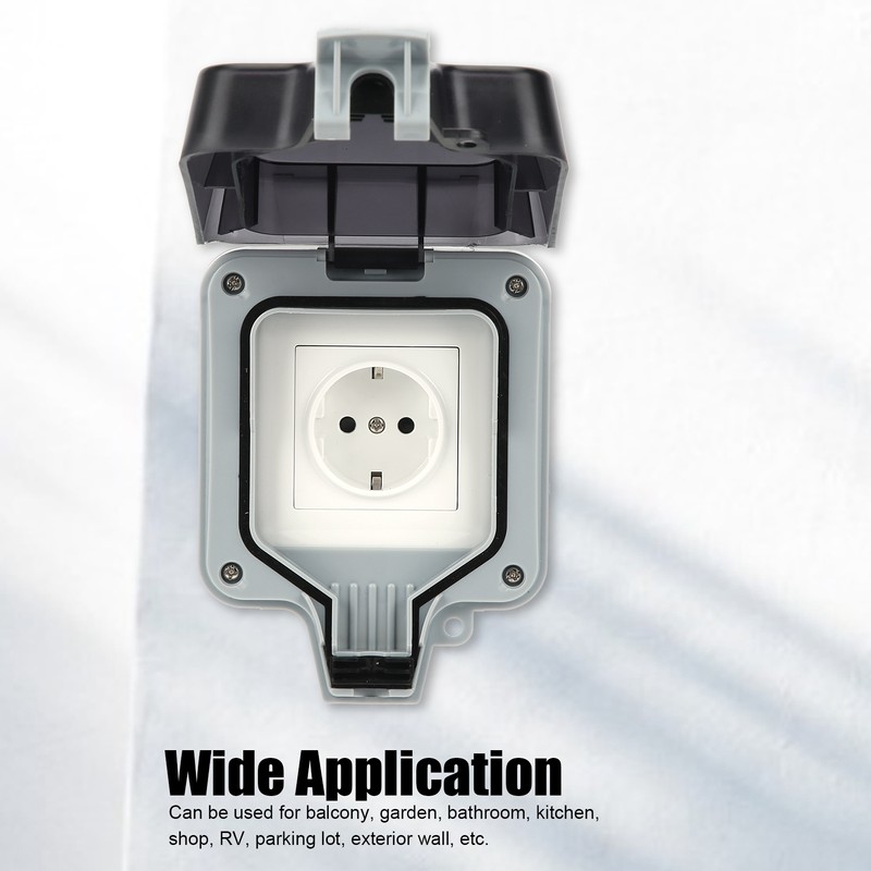 GermanStyle 2 Hole Waterproof Socket Wall Power Socket Outlets for
