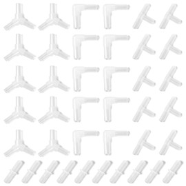 AQUANEAT Aquarium Airline Tubing Connector, Fish Tank Air Pump Connector, Plastic, 40Pcs