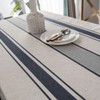ArtBud White Blue Tablecloth Cotton Linen Farmhouse Table Cover Soft