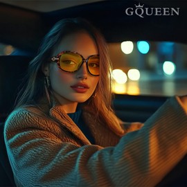 GQUEEN Oversized Polarised Sunglasses Womens Ladies UV400 Protection Vintage Fashion Trendy Sunglasses