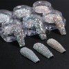 Reflective Nail Glitter Powder 6 Boxes Sparkling Diamond Glitter for