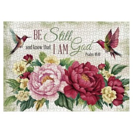 Christian Hummingbird Puzzle for Adults 1000 Pieces, Bird Flower Jigsaw Puzzle, Religious Jesus Bible Inspirational Catholic Floral Scripture Faith Puzzle