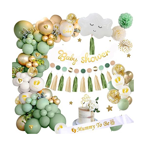 Baby Shower Decorations, Sage Green Baby Shower Decorations Neutral Baby