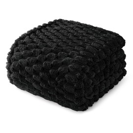 Whale Flotilla King Size Blanket for Bed with Jacquard Pattern, Fuzzy Soft Cozy Exquisite Blankets for All Season, Warm and Fluffy, 90x104 Inch, Black