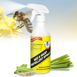 16 oz Wasp & Bee Repellent Outdoor Spray with Natural Essential Oils, Hornet & Yellow Jacket Killer Spray for Patio, Garden and Outdoor Areas