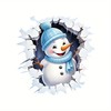 Merry Christmas Wall-Breaking Snowman Toilet Cover Sticker Decals,Spring Flower Leaf