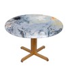 Fiokroo Marble Tablecloth with Elastic Edge, Round Table Cloth Marbling