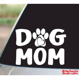 Oracal DOG MOM Vinyl Decal Sticker Window Wall Bumper Animal Adopt Love Pet Paw Heart