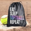 Softball Gift Bundle, Softball Adjustable Bracelet, Softball Ring, Drawstring Bag
