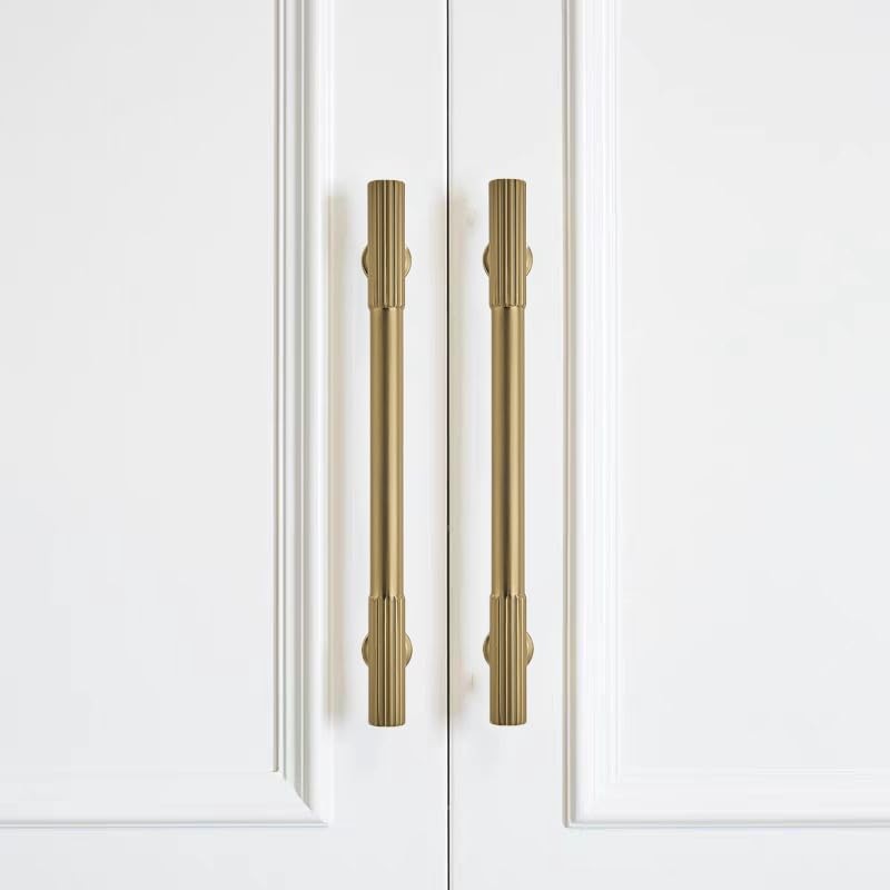 ZAUYX 2-Pack 6 Inch Hole Center Brushed Brass Cabinet Pulls