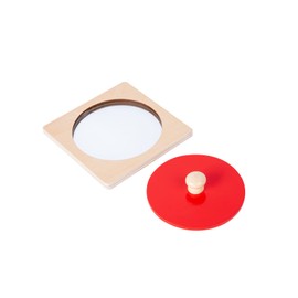 Montessori Baby Toys Play Kit Montessori Mirror Peekaboo Knob Puzzle, Medium Spinning Drum and Rainbow Fabric Ball Kit Toys for6-12Months Toddlers (Mirror Peekaboo Knob Puzzle)