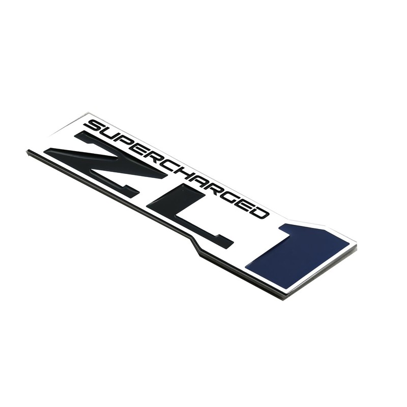 2pcs ZL1 Supercharged Emblem Engine Hood Badge Decal Replacement for