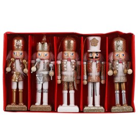 Abaodam 5Pcs Christmas Nutcracker Doll Pendant Wooden Nutcracker Soldier Nutcracker Ornaments Christmas Tree Pendant Christmas Party Decor