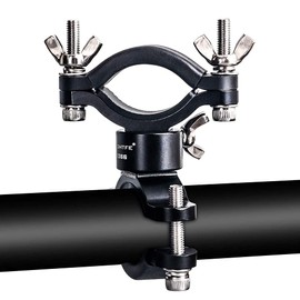 LIGHTFE Bicycle Light Holder Bracket Aluminum Alloy Material, Bike Light Mount Adjustable Open Clip Specialized for Big Size Bicycle Lights, 360° Rotating Clip Holder and Wing Nut Easy to Fix and