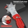 2-in-1 Folding Utility Knife and Scraper with Built-In Blade Storage,Includes