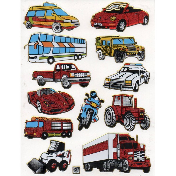 Car Bus Truck Taxi Roller Multi Sticker 5 Set 1