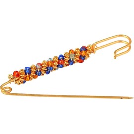 Generic Safety Pins Durable Metal, for Wearing Saree and Craft use (Gold Multicolor)