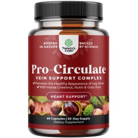 Nature's Craft Vein Support Supplements - Full Body Circulation for Spider & Varicose Veins