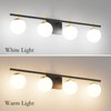 Ralbay Mid Century Modern Vanity Light Fixture 4-Light Milky Glass