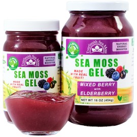 EverSmith Organics EverSmith Organics - Wildcrafted Irish Sea Moss Gel | Made in USA | Rich in Vitamins & Minerals | Sea Moss Gel Raw | Nutritional Supplement | Mixed Berry (16 oz)