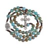 Catholic Rosary Brown Blue Acrylic Pearl Beads Rosary Catholic Necklace