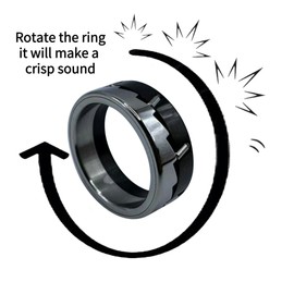 T-Conceal EDC Fidget Sliders Fashion Accessory Ratchet Ring Stress Relief for Adults Metal ADHD Casual Fidget Rings Haptic Coin (size9)