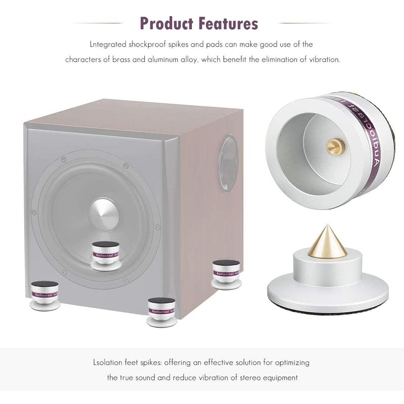Audiocrast IF03S Speaker Isolators, Hi-End Speaker Spikes, HiFi Stand Feet