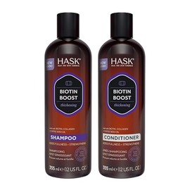 HASK - Juego de shampoo y acondicionador, refuerzo de biotina, protección de color para todo tipo de cabello, sin gluten, sin sulfatos, sin parabenos,