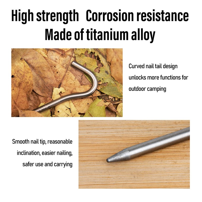 TITO Titanium Shepherd's Hook Tent Stakes Tent pegs Nail pegs