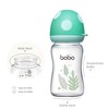 YOHKOH Natural Glass Baby Bottle with Natural Response Nipple, Newborn