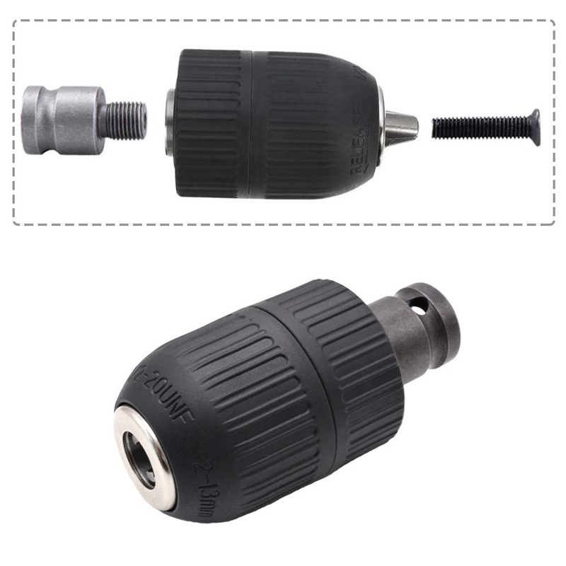 Bestgle 2-13mm Capacity Mount 1/2-20UNF Keyless Drill Chuck Quick Change