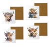 Ceramic Coasters – Handprinted Watercolour Highland Cows - Set of