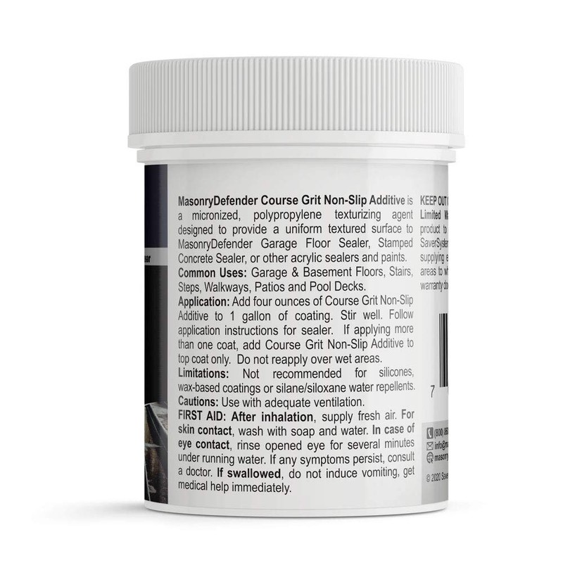 MasonryDefender Anti Slip Additive Coarse Grit - Non Slip Floor