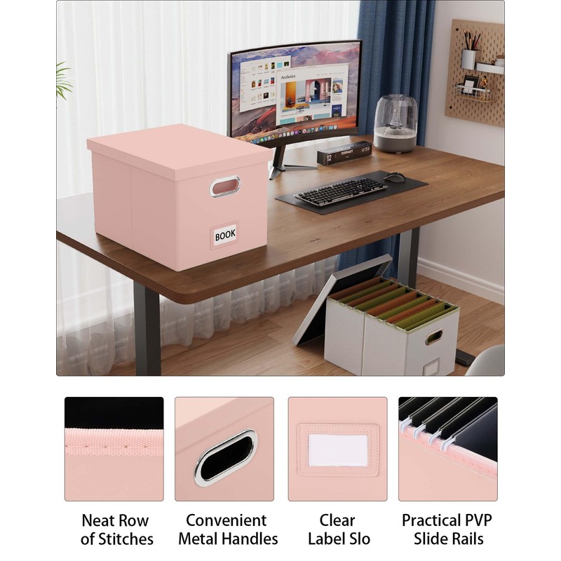 Oterri File Organizer Box,Filing Box with Lid,File Box for Letter/Legal