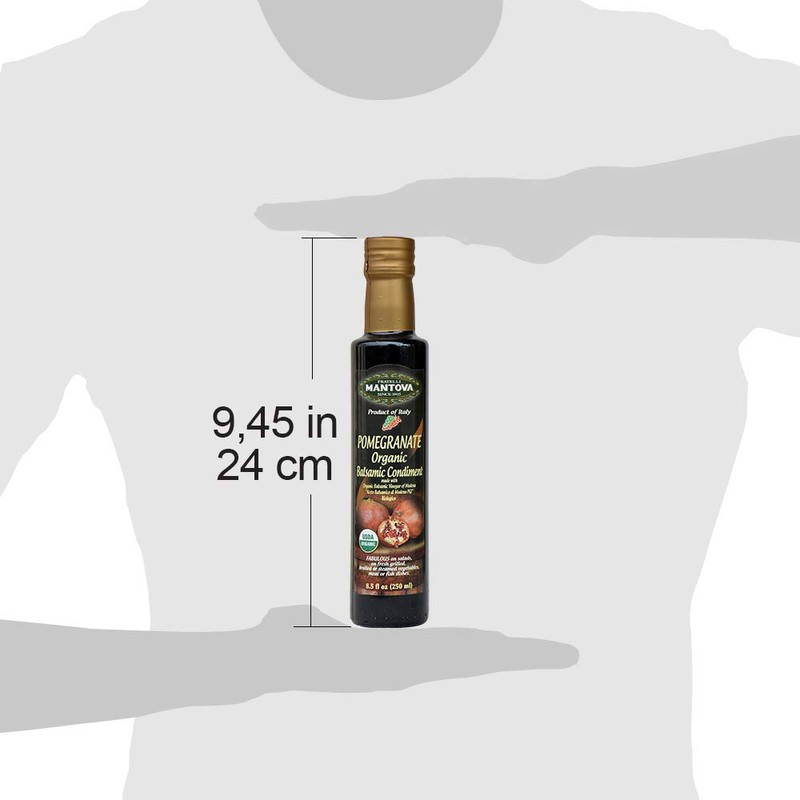 Mantova Organic Pomegranate Balsamic Vinegar of Modena, Perfect for Salad