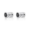 Hexagon Stud Earrings for Men in Stainless Steel with Round